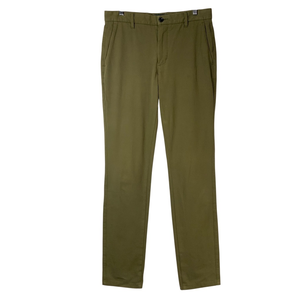Everlane Uniform Olive Green Performance Chinos 32x34 Button Zip Slim Fit Pants